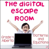 Math Patterns and Equations Digital Escape Room Grade 4