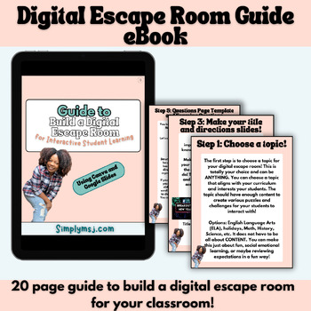 Preview of Digital Escape Room Manual Guide Google Slides and Canva