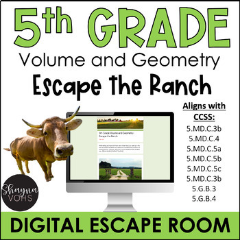 Preview of Digital Escape Room Math | 5th Grade Volume and Geometry