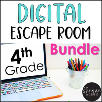 Preview of Digital Escape Room Math Bundle | 4th Grade