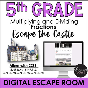 Preview of Digital Escape Room Math | Multiplying and Dividing Fractions