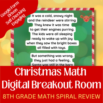 Preview of Digital Escape Room- Math Spiral Review- 8th Grade TEKS Aligned