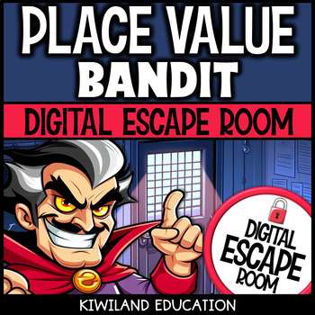 Preview of Place Value Digital Escape Room Activity Game 5th Grade Math End Of Year School