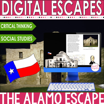 Preview of Digital Escape Room Social Studies - The Alamo Escape Room - Texas History