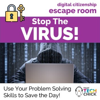 Preview of Digital Citizenship Escape Room - Stop The Virus!