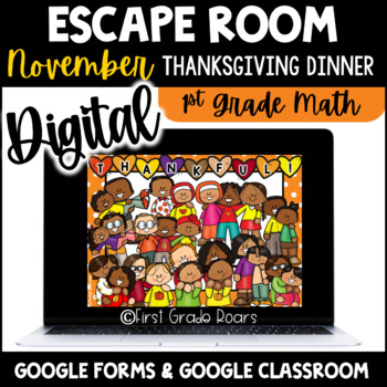 Preview of Digital Escape Room THANKSGIVING Math Google Forms