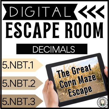Preview of Digital Escape Room | Thanksgiving Math Activity | Decimals | Google Form