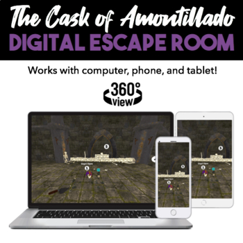 Preview of The Cask of Amontillado Digital Escape Room | Reading Comprehension Game