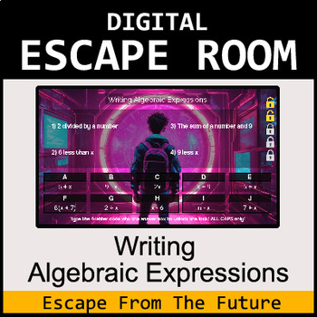 Preview of Digital Escape Room - Writing Algebraic Expressions - Math Game