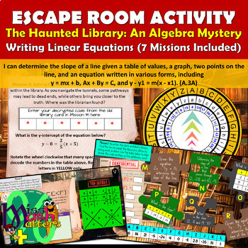 Preview of Digital Escape Room | Writing Linear Functions in Various Forms + Finding Slope