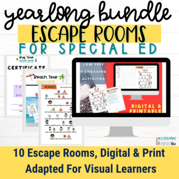 Preview of Digital Escape Room for Special Education | Adapted for Sped & Autism | Bundle