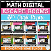 End of the Year Digital Escape Rooms BUNDLE | 6th Grade Ma