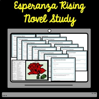 Preview of Digital Esperanza Rising Novel Study Google Form Comprehension Quizzes Bundle