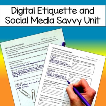 Preview of Digital Etiquette and Social Media Savvy Unit