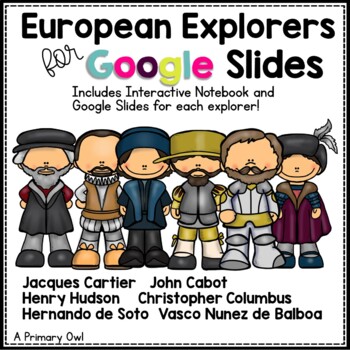 Preview of Digital European Explorers Interactive Notebook and Google Slides Presentations