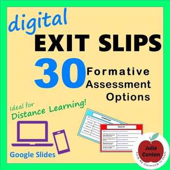 Preview of Digital Exit Slips: 30 Formative Assessment Options - Distance Learning