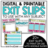 Digital Exit Slips | Any Subject | Google Slides | Print &