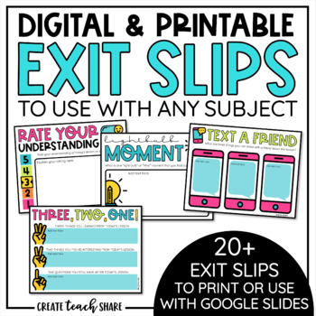 Preview of Digital Exit Slips | Google Slides | Print & Digital | Exit Ticket | Any Subject