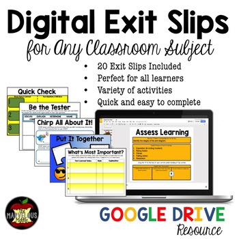 Preview of Digital Exit Slips for Any Subject