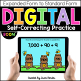 Digital Expanded Form to Standard Form l Place Value BOOM Cards