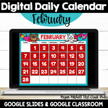 Preview of Digital FEBRUARY Calendar  Google Classroom