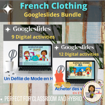 Preview of Digital FRENCH Clothing BUNDLE : Summer and winter