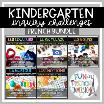 Preview of Digital FRENCH Kindergarten Inquiry-Based Challenges Bundle