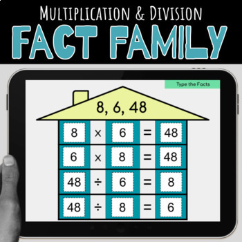 Preview of Digital Fact Family Multiplication & Division {Google Slides}
