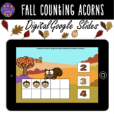 Digital Fall Counting Acorns Numbers 1-20|Google Slides|Pr