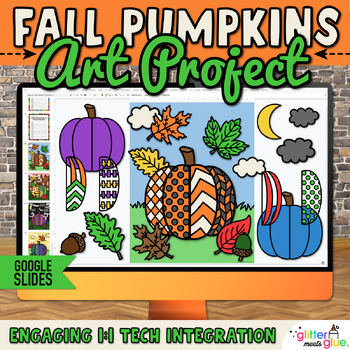 Preview of Digital Build a Fall Pumpkin Craft & Writing Activity on Google Slides Resource