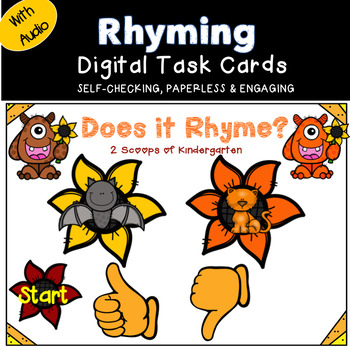 Preview of Digital Fall Rhyming Power Point Game with Audio