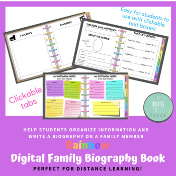 Preview of Digital Family Biography / Interview Book - Google Slides