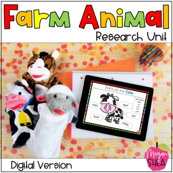 Preview of Digital Farm Animal Research for Distance Learning on Google and SeeSaw
