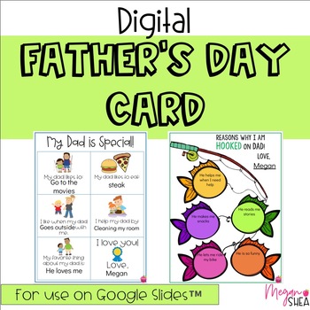 Preview of Digital Fathers Day Card for Distance Learning on Google