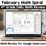 Digital February Math Spiral Review for Google Classroom: 