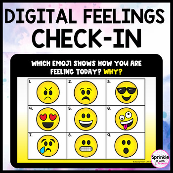 Preview of Digital Feelings Check-in  | Emotions Activity Back to School