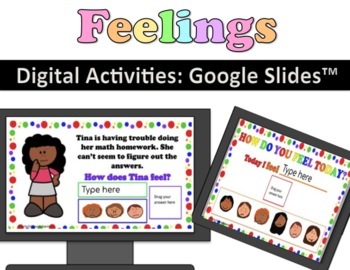 Preview of Digital Feelings & Emotions Google Slides™ Activities for Google Classroom
