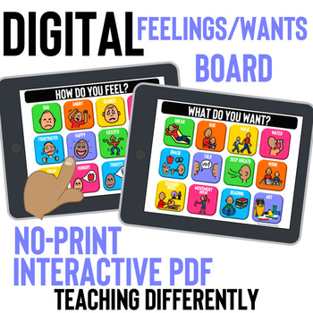 Preview of Digital Feelings Wants Communication Board