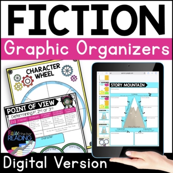 Preview of Fiction Digital Graphic Organizers, Reading Comprehension Distance Learning