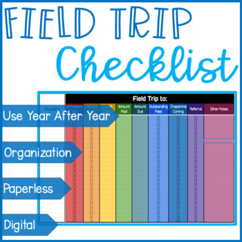 Preview of Digital Field Trip Checklist {Google Drive Teacher Organization - Google Sheets}