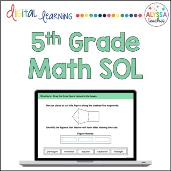 Preview of Digital Fifth Grade Math SOL Review TEI Questions
