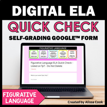 Preview of Digital Figurative Language Assessment | Google Forms Reading Comprehension