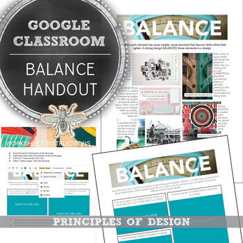 Preview of Digital Fill In Google Slide: Principles of Design, Balance, Graphic Design