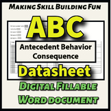 Behavior Tracker Digital Fillable ABC Datasheet Microsoft 