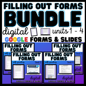 Preview of Digital - Filling Out Forms BUNDLE - Google Forms & Slides