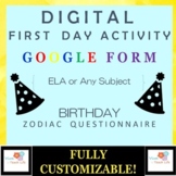 Digital First Day BIRTHDAY ZODIAC ICEBREAKER Activity! 