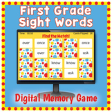 DIGITAL 1st Grade Sight Word Memory Matching Card Game