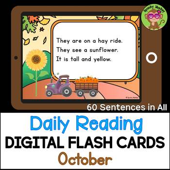 Preview of Digital Flash Cards : Daily Reading Sentences - October
