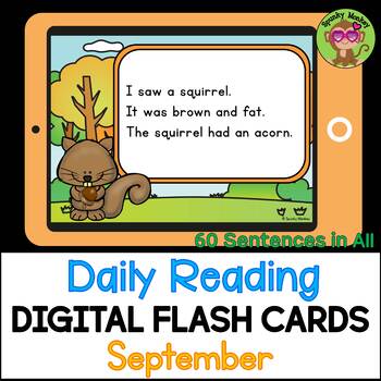 Preview of Digital Flash Cards : Daily Reading Sentences - September