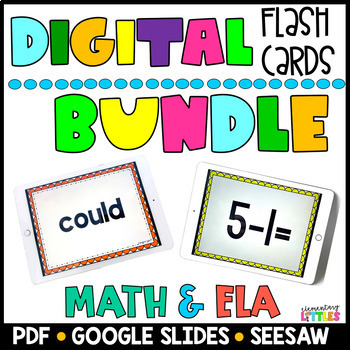 Preview of Digital Flash Cards ELA & MATH BUNDLE